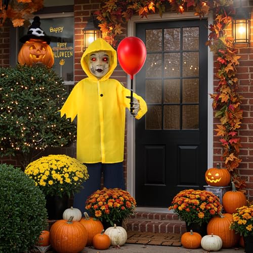 4 Ft Life Size Halloween Animatronics Prop with Sound & Touch - Yellow Variation