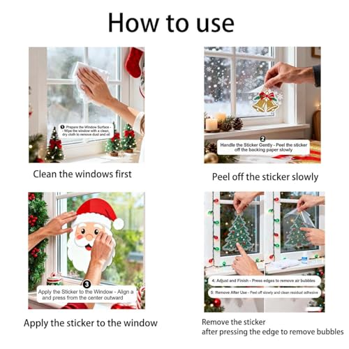 Christmas Snowflake Window Clings Set - 9 Sheets 109 Pcs Holiday Decor with Variation Halloween 02