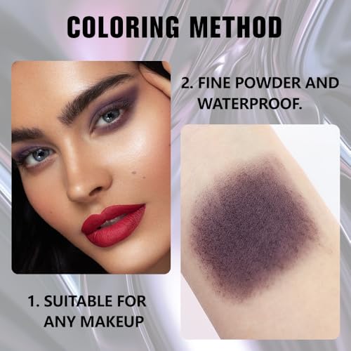 evpct Matte Eggplant Purple Eyeshadow Palette - Deep Mauve & Plum Shades, 0.04oz, A15 Variation