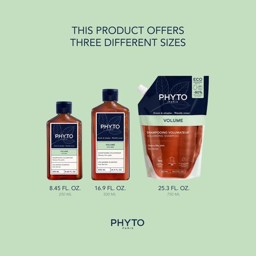 Phyto Volume Volumizing Shampoo - Lightweight Formula for Fine & Thin Hair | 8.45 fl. oz Instant Volume