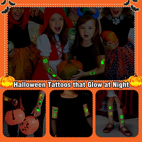 Glow Halloween Temporary Tattoos for Kids Party Decorations - Many Designs