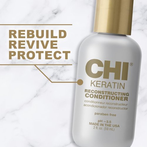 CHI Keratin Reconstructing Conditioner - Healthier Hair & Shine | Sulfate-Free, 2 Oz