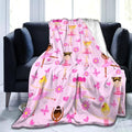 Big 80x60 Inch Girl Ballerina Blanket for Adults Super Soft Flannel Throw - Color 1