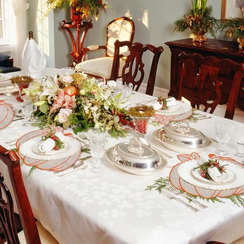 Fall Pumpkin Placemats Set - 6 Orange Harvest Table Decor for Thanksgiving & Halloween