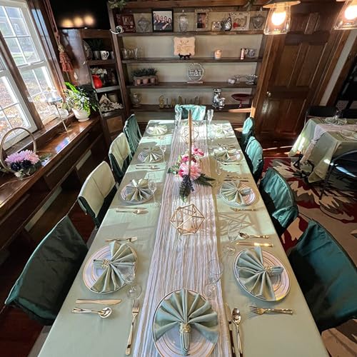 White Cheesecloth Table Runners 35 x 120 Inch - 12 Pack Boho Wedding Decor