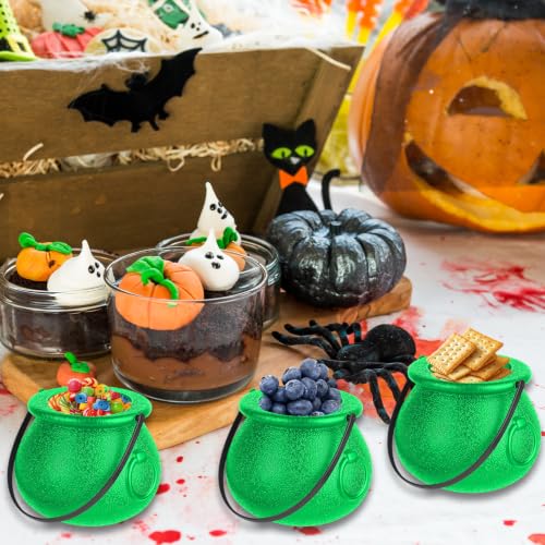 Green Mini Cauldron Set - 24pcs Halloween Witch Candy Holders & Party Decor