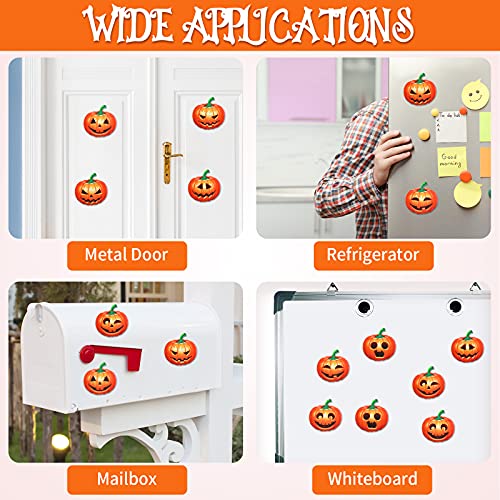 16 Pack Halloween Pumpkin Car Magnets Reflective Waterproof Decorations