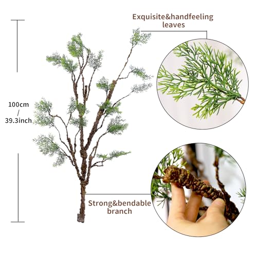 Artificial Pine Tree Branch for Reptile Enclosures - Flexible 39in Cedar Stems