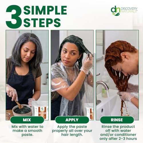 Ginger Natural Red Henna Hair Color Kit - Organic, Vegan, Permanent Gray Coverage