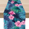 Tropical Table Runner - Drapeloft 13x90 Inch Floral Palm Leaves for Kitchen & Dining - Variation of THIS listing