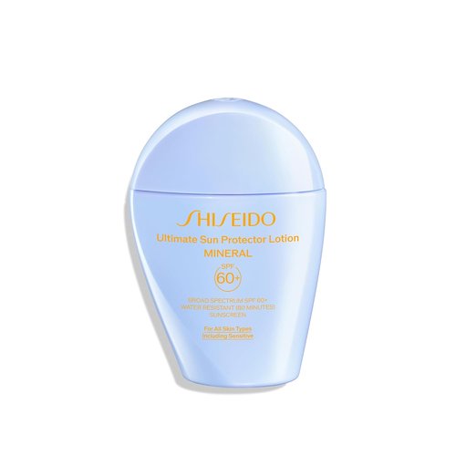 Shiseido Ultimate Sun Protector Lotion SPF 60+ | Sheer Mineral Sunscreen for Face & Body - Fragrance-Free, All Skin Types