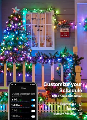 RGB C9 Outdoor Christmas String Lights 66Ft 100 LED Smart App & Remote