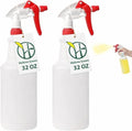 Heavy Duty 32oz Plastic Spray Bottles - Adjustable Nozzle for Cleaning & Gardening Solutions | Red 2 Pack