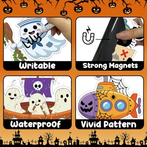 Halloween Cruise Door Magnets Set - Reusable Magnetic Stickers for Cars & Refrigerators
