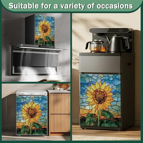 Sunflower Dishwasher Magnet Cover - Decorative Refrigerator Front Panel 23x26 Inch