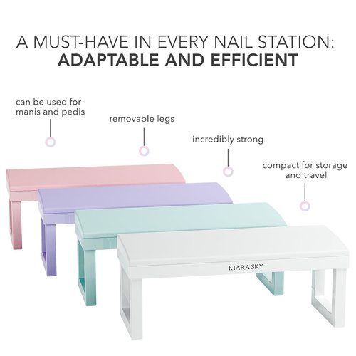 Kiara Sky Arm Rest - Acetone Resistant & Waterproof for Manicure & Pedicure Technician Stations - White