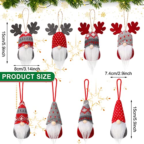 24 Pieces Christmas Gnome Ornaments Set - Plush Hanging Decorations for Tree & Holiday Decor