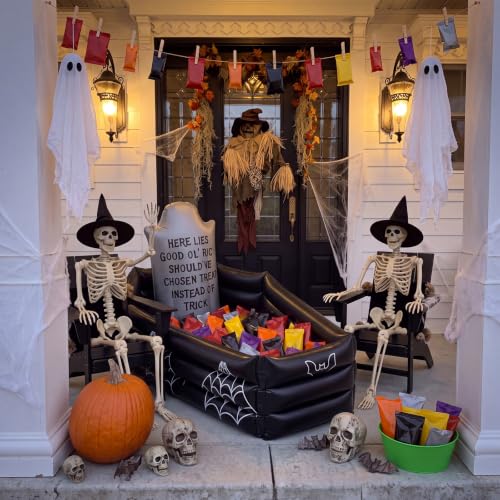 Halloween Inflatable Candy Cooler - 40 Inch Graveyard Coffin Shape for Parties