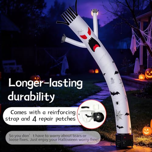 6Ft Ghost Air Dancer Inflatable Wacky Waving Tube Guy with LED Light and Blower