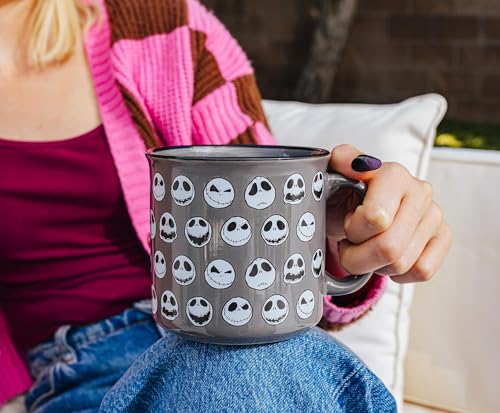 Nightmare Before Christmas Jack Skellington Ceramic Camper Mug 20oz - Halloween Themed Coffee Cup