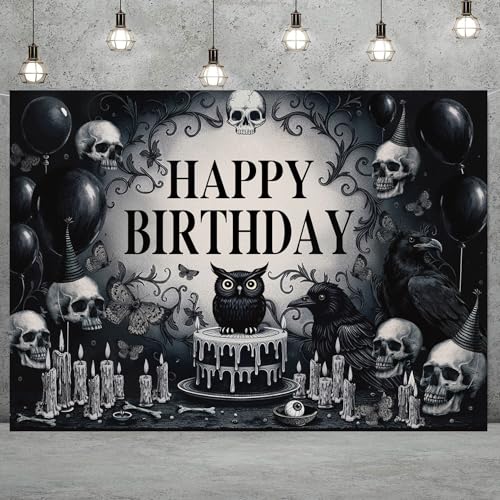 Halloween Photography Backdrop 7x5FT Gothic Style Birthday Banner
