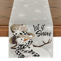 Artoid Mode Snowman Winter Table Runner 13x72 Inch - Silver Variation