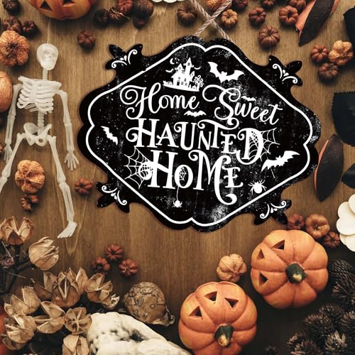 Black Halloween Wall Sign - Cute Indoor Halloween Decor for Door & Wall - 8x10 Inches