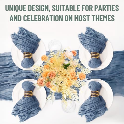 50 Pack Dusty Blue Cheesecloth Napkins 20x20 Inch Rustic Table Decor Set of 50