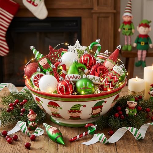 40pcs Christmas Tree Ornaments Set Holiday Decor Balls & Figures