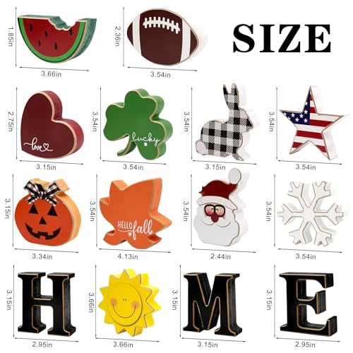 Interchangeable Wooden Home Sign with Seasonal Icons - Farmhouse Decor