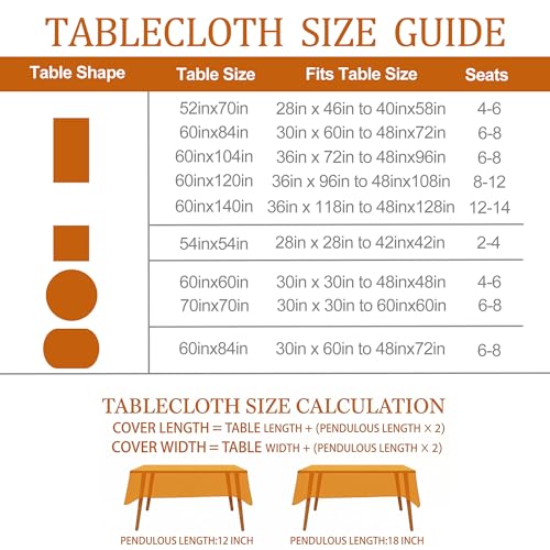 Fall Watercolor Tree Tablecloth 60x84 Inch Rectangular Autumn Decor - Washable Polyester, Seasonal Thanksgiving Cover - Fall Trees Variation