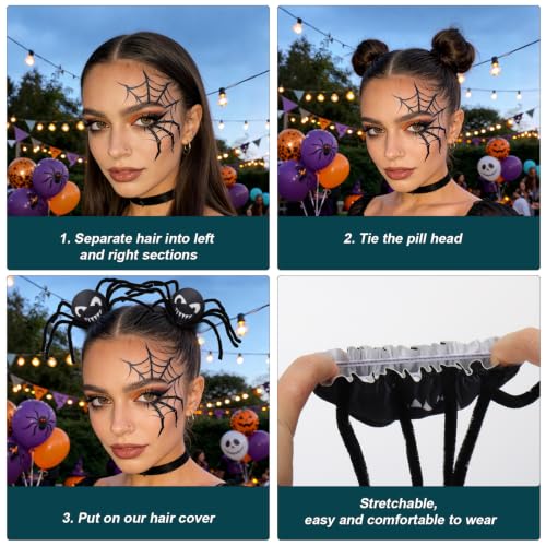 Halloween Spider Hair Clips for Buns - Cute Spooky Hair Accessories, Variation L