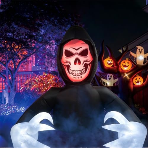 7.7FT Inflatable Halloween Grim Reaper with Sound & LED Lights for Outdoor Yard Decor