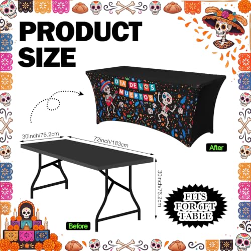 Dia De Los Muertos Tablecloth - 6ft Sugar Skull Mexican Holiday Decor - Variation of THIS listing