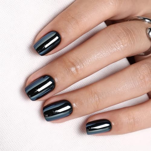 Short Square Press On Nails Halloween Glazed Donut Nails - Noir Aura 2A