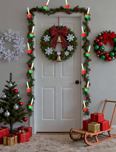 Multicolor 15.5Ft Outdoor Christmas Bubble String Lights with 15 Red Green LEDs