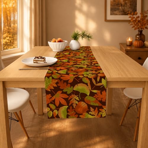 Fall Leaves Table Runner - Autumn Decor for Thanksgiving & Friendsgiving