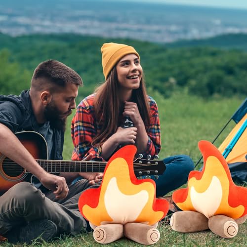 Campfire Plush Toy - Fake Fire Firewood Pillow for Decorations & Gifts - Variation 1