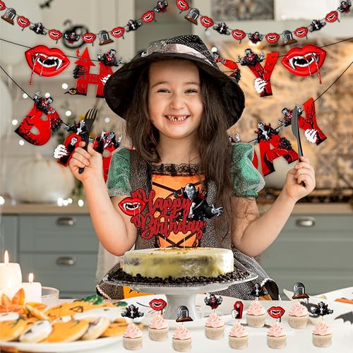 Vampre Theme Birthday Party Supplies Set - Decorations, Banners & Toppers - Variation of Vampre Theme