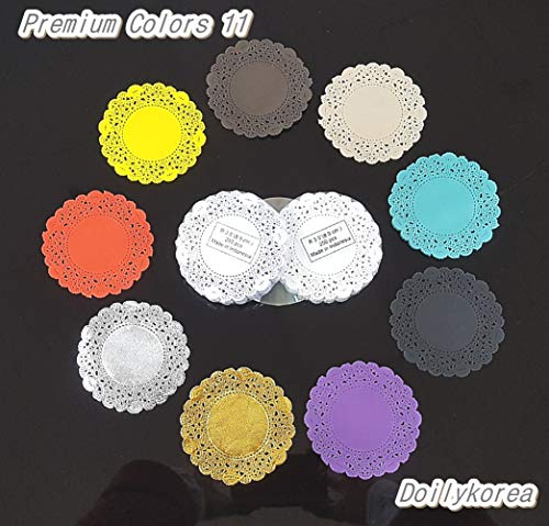 8-Inch Silver Rectangular Paper Doilies - Disposable Lace Tableware, 250 Sheets - Party & Wedding Decor (Variation: Round)