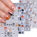 Halloween Ghost Mummy Nail Stickers Set - 4 Sheets Halloween01