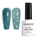 Reflective Glitter Gel Nail Polish - Dark Blue Rainbow Iridescent 7.5ml - Variation RAR1305