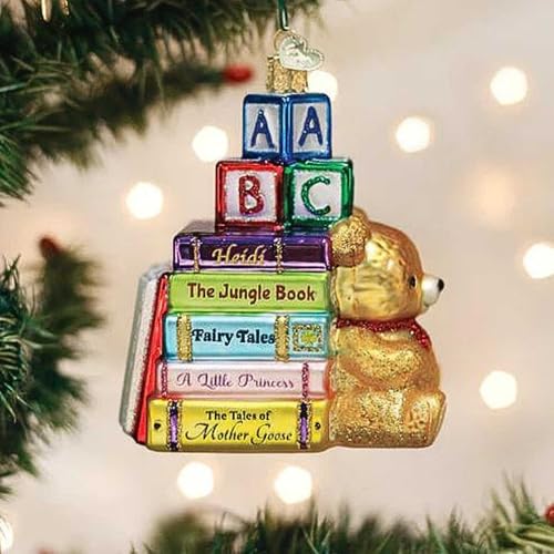 Children's Books Glass Ornament - Handcrafted Christmas Tree Decoration
