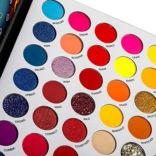 54-Color Neon Eyeshadow Palette - Bright Matte, Glitter & Shimmer Makeup for Women