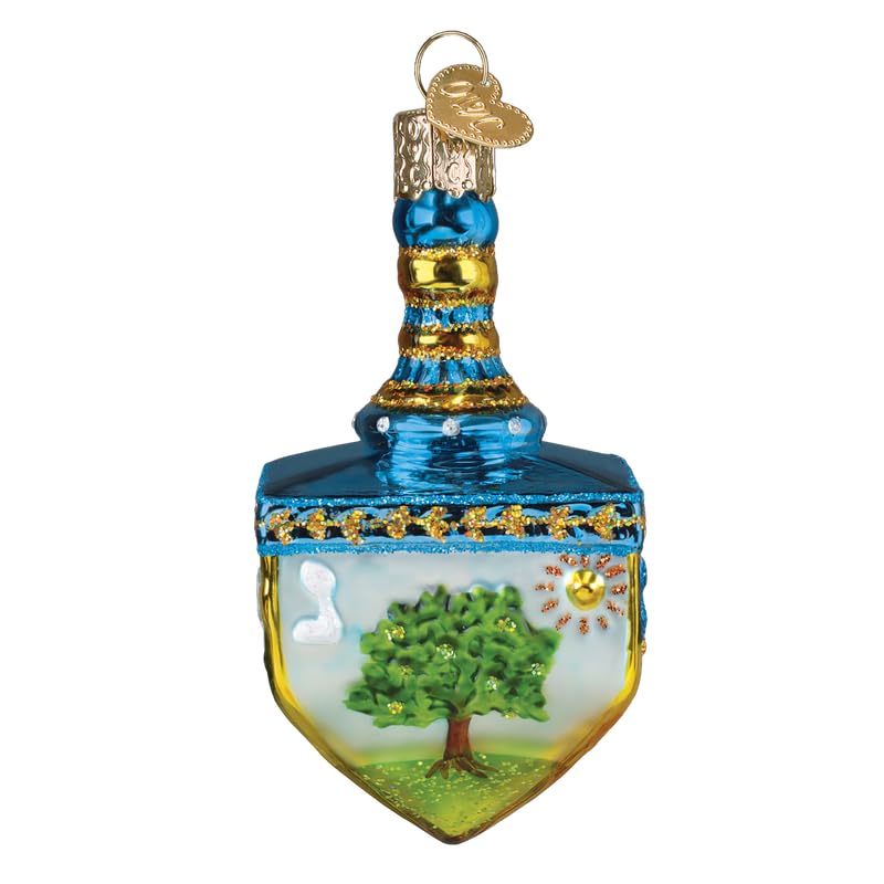 Hanukkah Dreidel Glass Ornament - Handcrafted Holiday Decoration for Christmas Tree