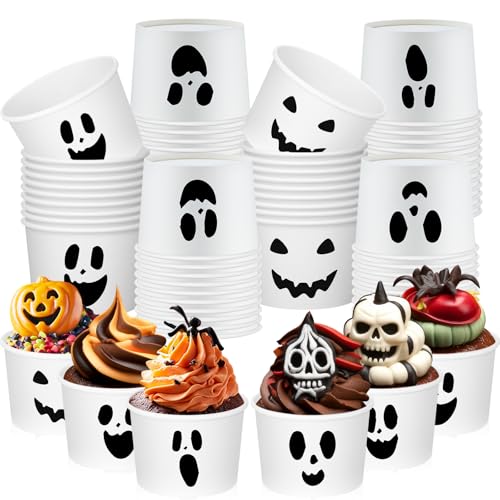 White Ghost Snack Cups 9oz Halloween Party Disposable Bowls - 180 Count