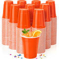 Orange Disposable Plastic Cups - 200 Count 12oz Bulk Party Drinkware - Variation of THIS listing