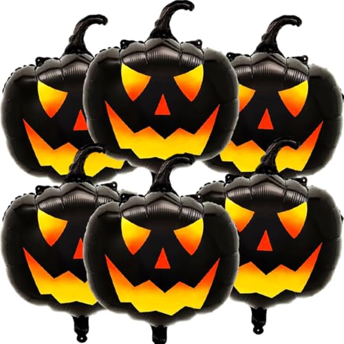 Black Pumpkin Balloons Set - Halloween Foil Balloons for Party Decoration