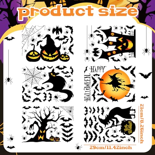 Cute Halloween Watercolor Wall Stickers - 6 Sheets Home Decor Decals