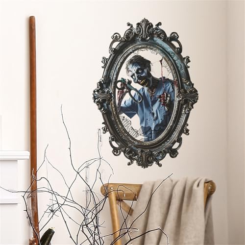 Halloween Wall Stickers Bloody Hands Broken Mirror Decals Haunted House Decorations